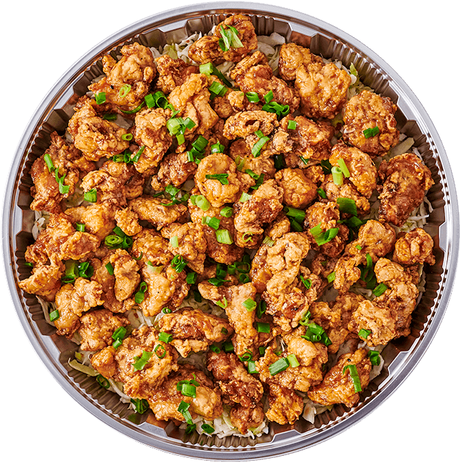 Crispy Fried Chicken Bites Top View PNG Image