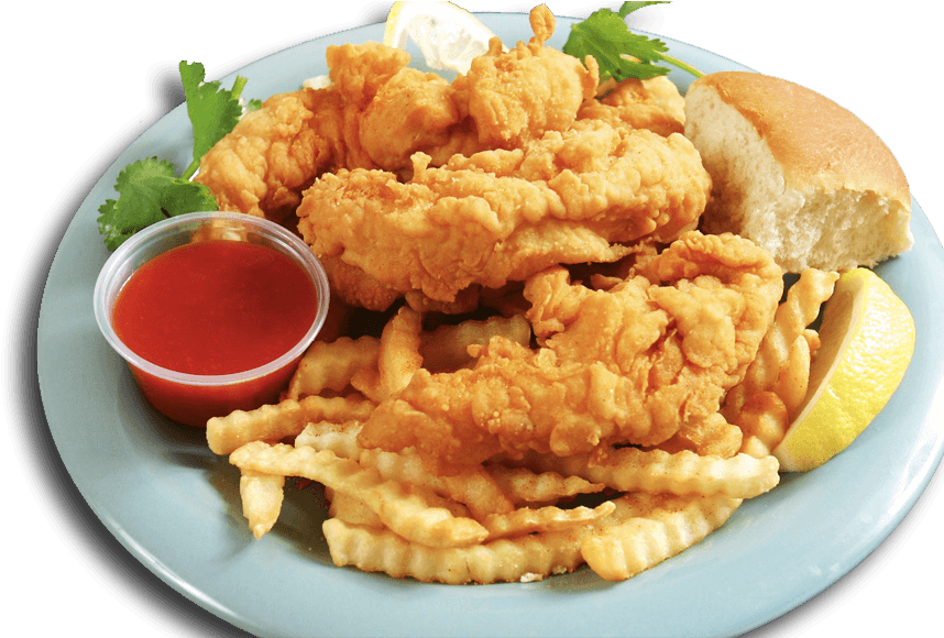 Crispy Fried Fish Platterwith Fries PNG Image