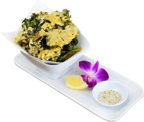 Crispy Kale Chips Appetizer PNG Image