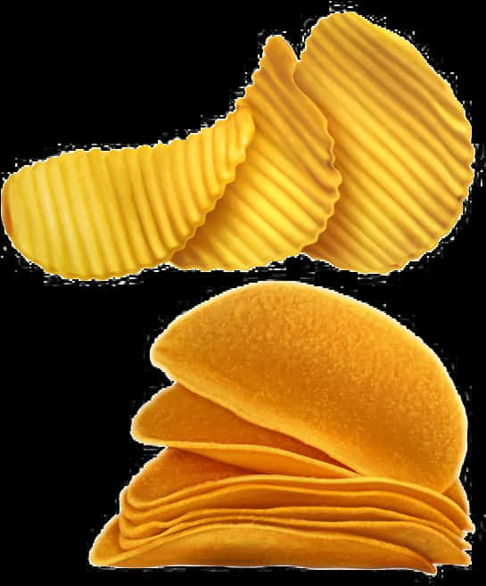 Crispy Potato Chips Stacked PNG Image