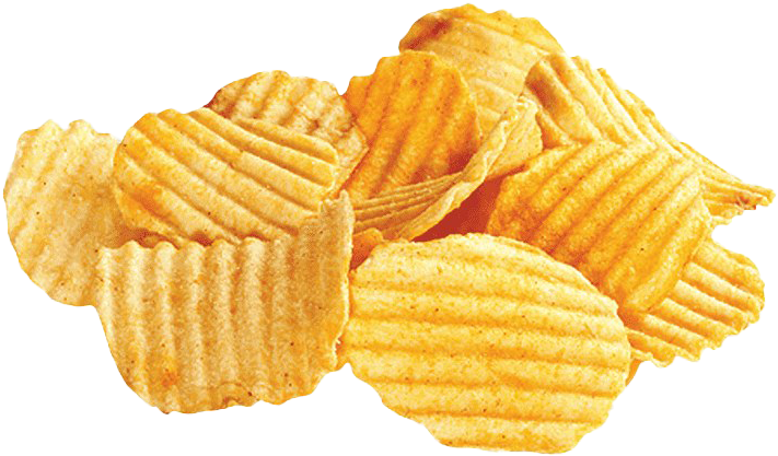 Crispy Ridged Potato Chips PNG Image