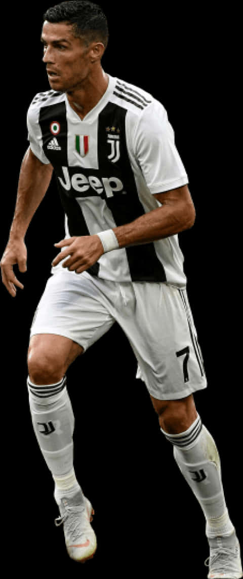 Cristiano Ronaldo Juventus Action Shot PNG Image