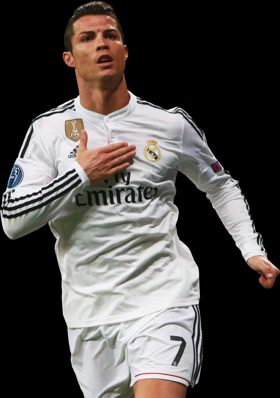 Cristiano Ronaldo Real Madrid Action Shot PNG Image