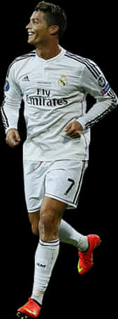 Cristiano Ronaldo Real Madrid White Kit PNG Image