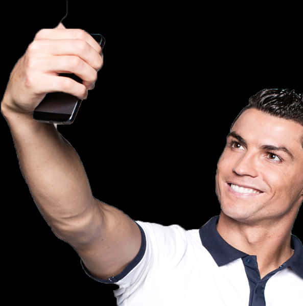 Cristiano Ronaldo Selfie Smile PNG Image