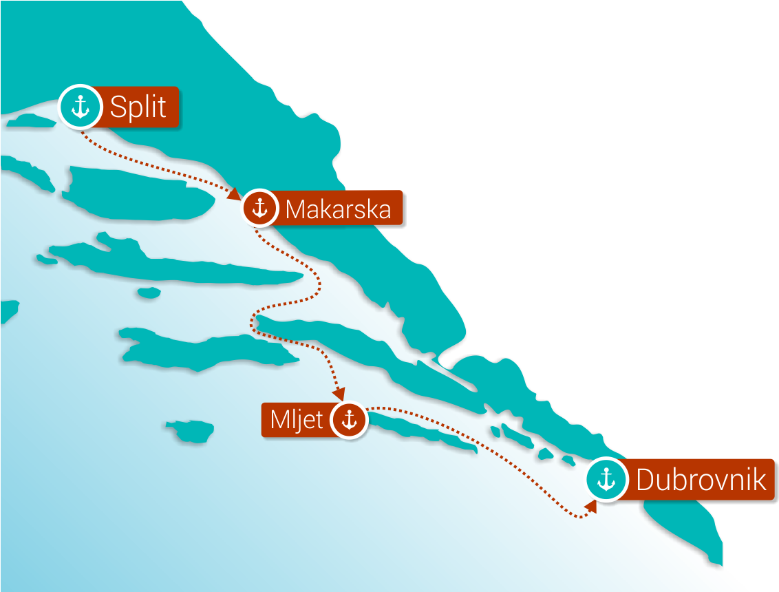 Croatian Coastline Map PNG Image