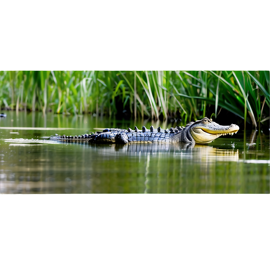 Crocodile In Swamp Png Pwq PNG Image