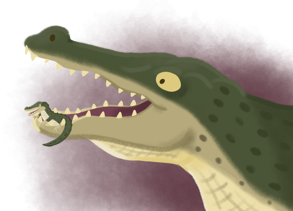 Crocodile Inception Artwork PNG Image