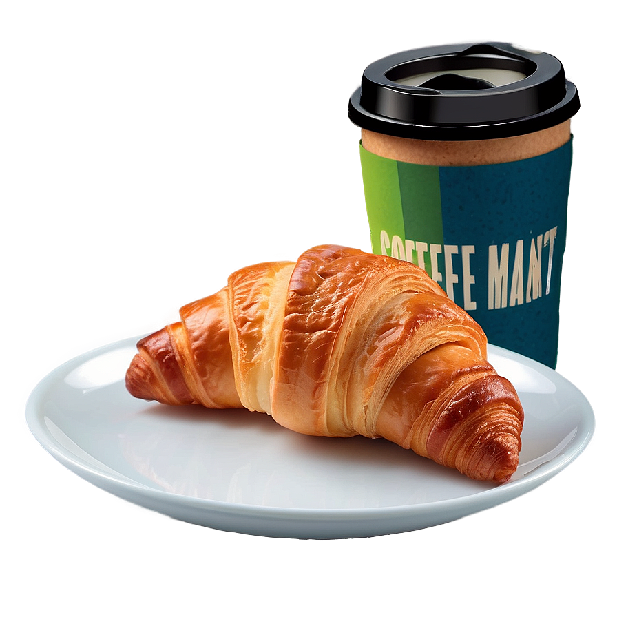 Croissant And Coffee Breakfast Png Hxl57 PNG Image