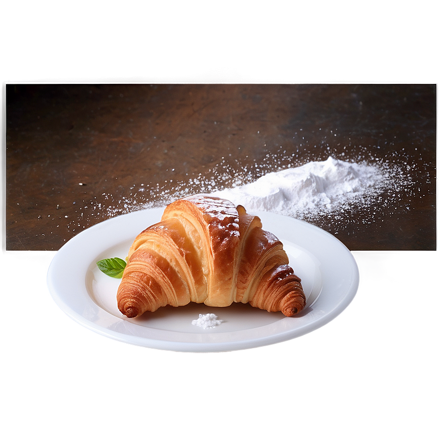 Croissant With Powdered Sugar Png 87 PNG Image