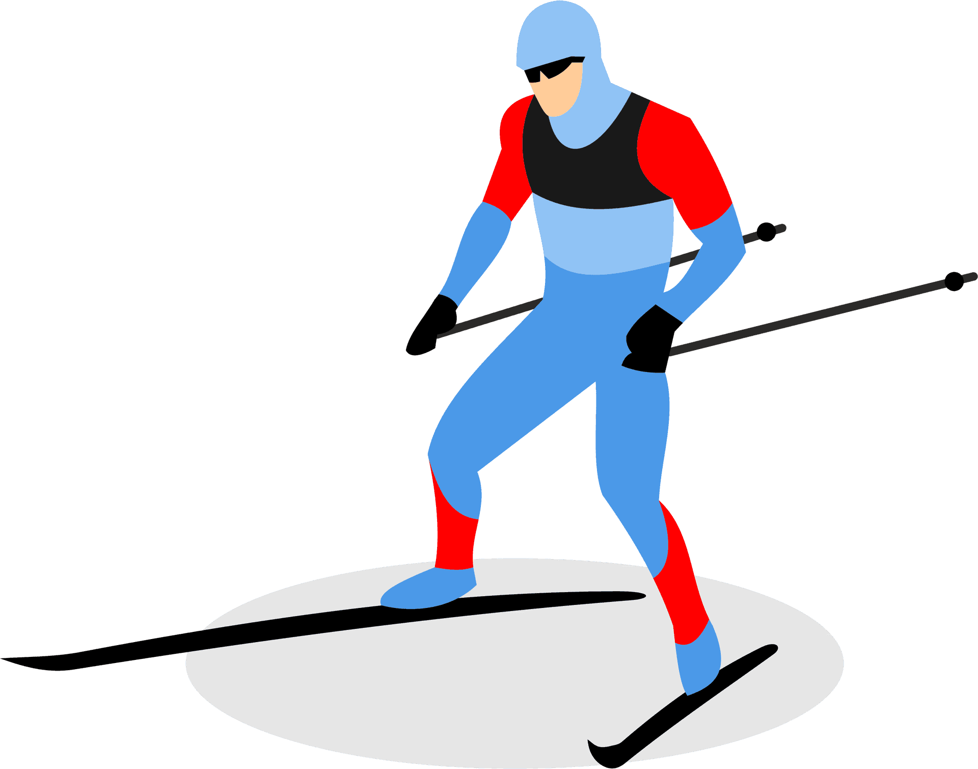 Cross Country Skiing Illustration.png PNG Image