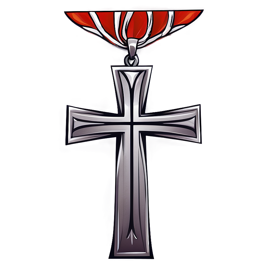 Cross Outline With Banner Png 65 PNG Image