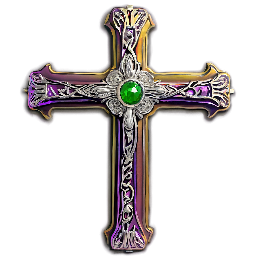 Cross Outline With Rays Png Mqe88 PNG Image