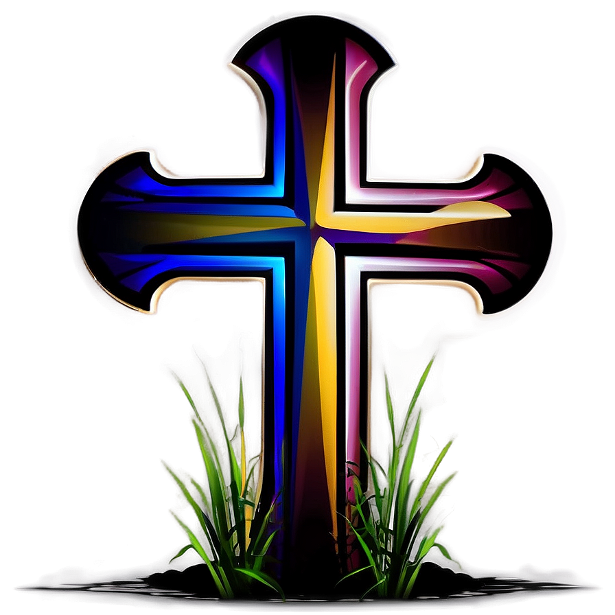 Cross Outline With Rays Png Thc PNG Image