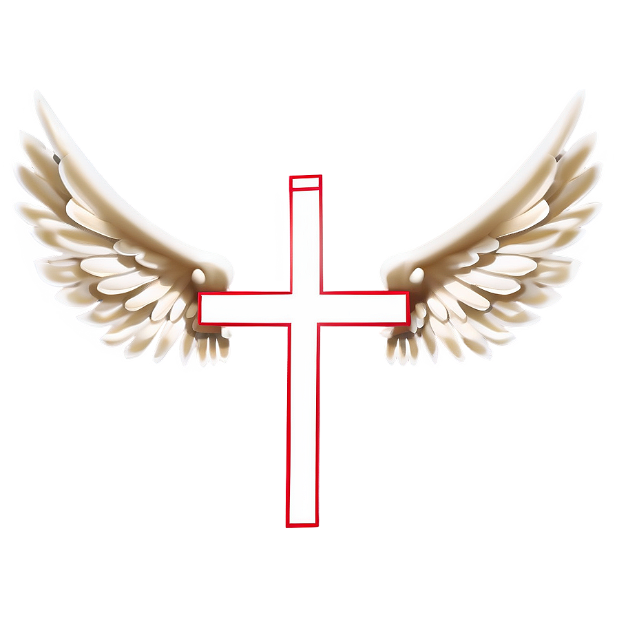 Cross Outline With Wings Png Cvb PNG Image