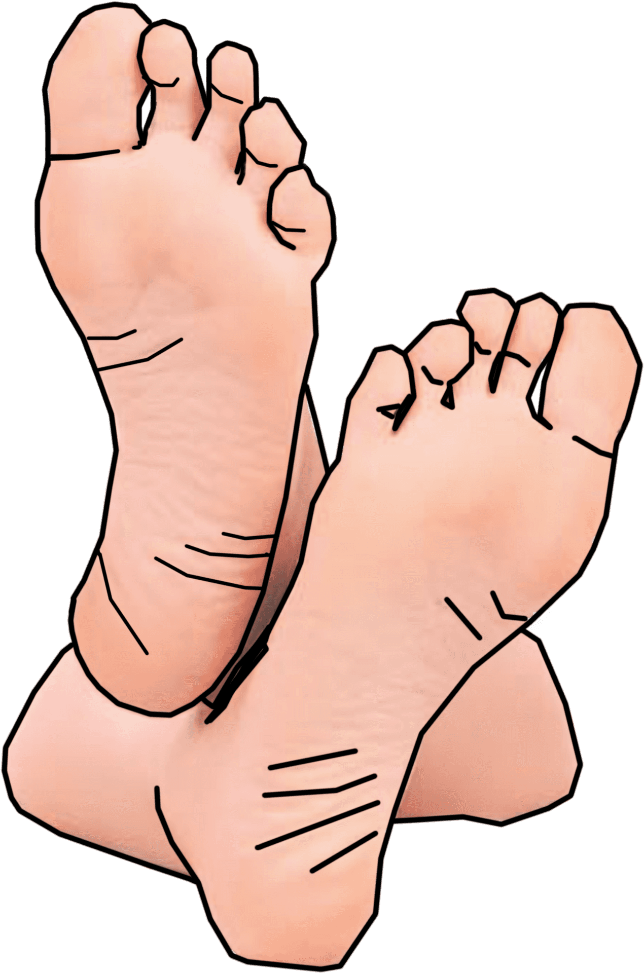 Crossed Bare Feet Illustration PNG Image