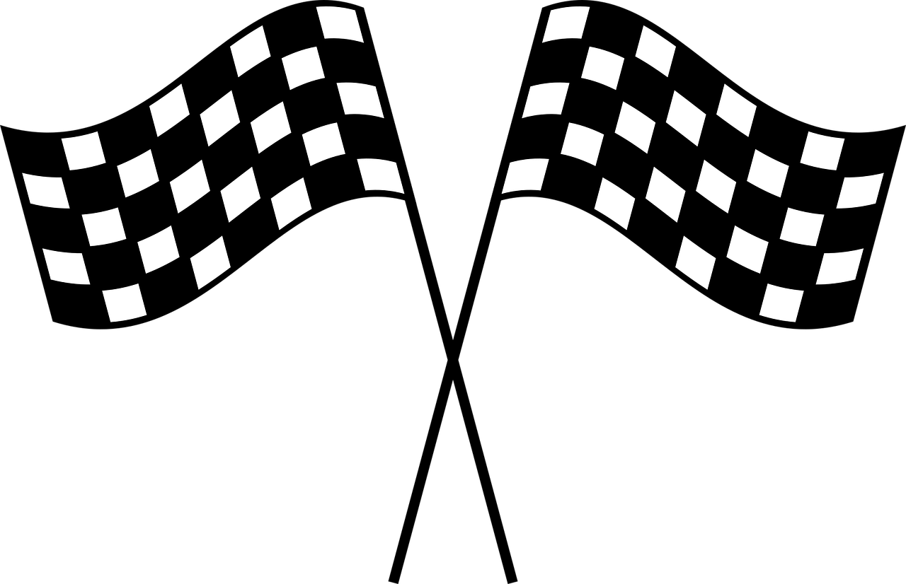 Crossed Checkered Flags Racing Finish Line PNG Image