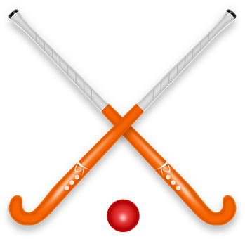 Crossed Hockey Sticksand Ball Icon PNG Image