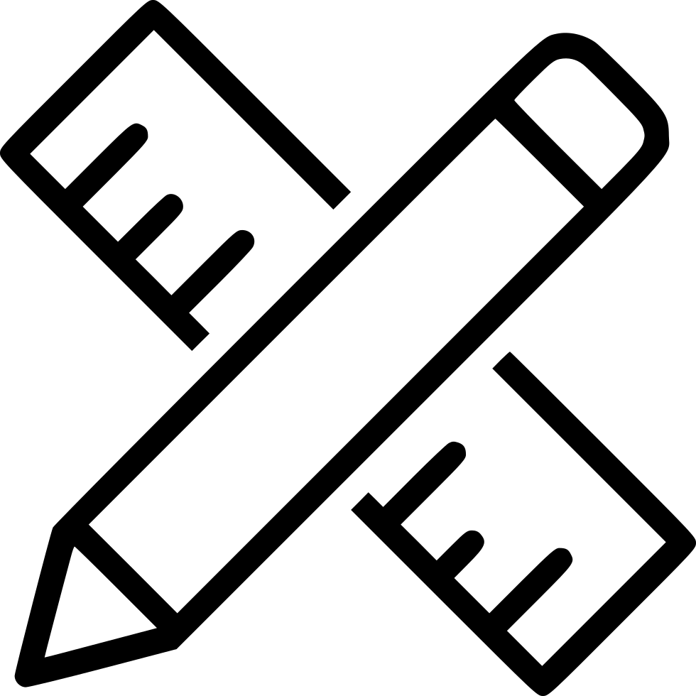 Crossed Pencil Ruler Clipart.png PNG Image