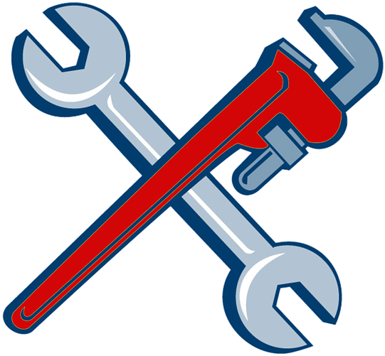 Crossed Plumbing Wrenches Graphic PNG Image