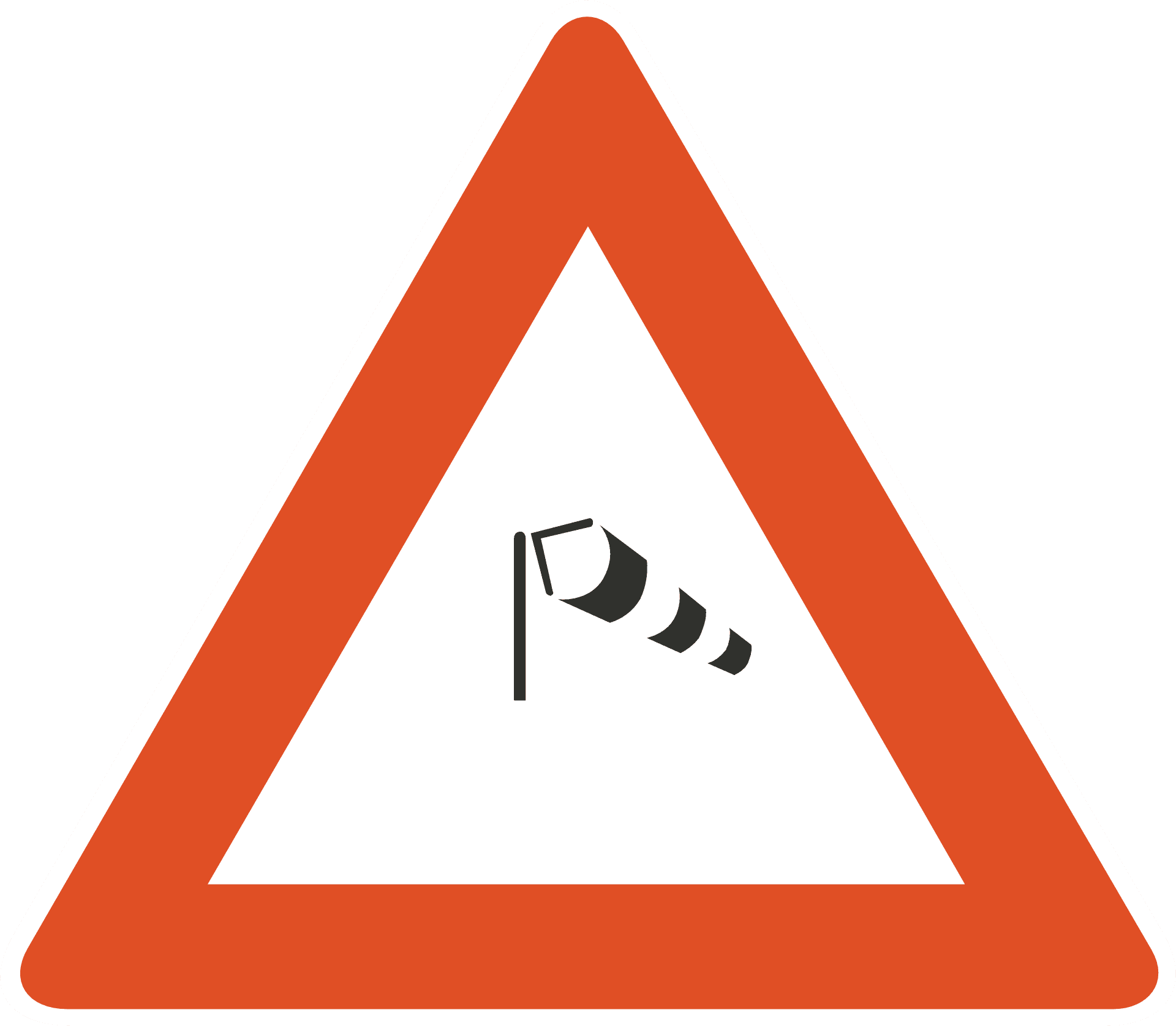 Crosswind Road Sign PNG Image