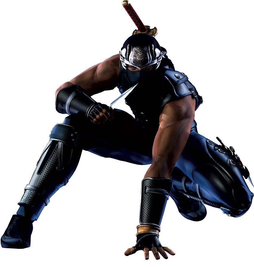 Crouching Ninjawith Sword PNG Image