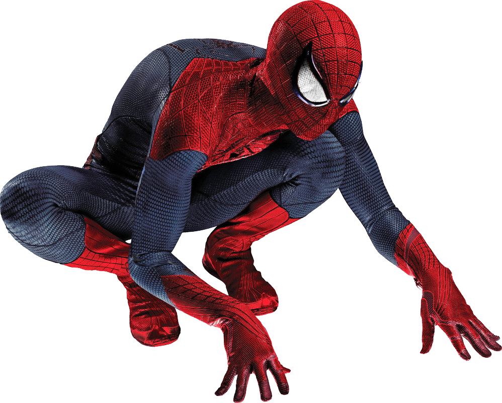 Crouching Spider Man Pose PNG Image