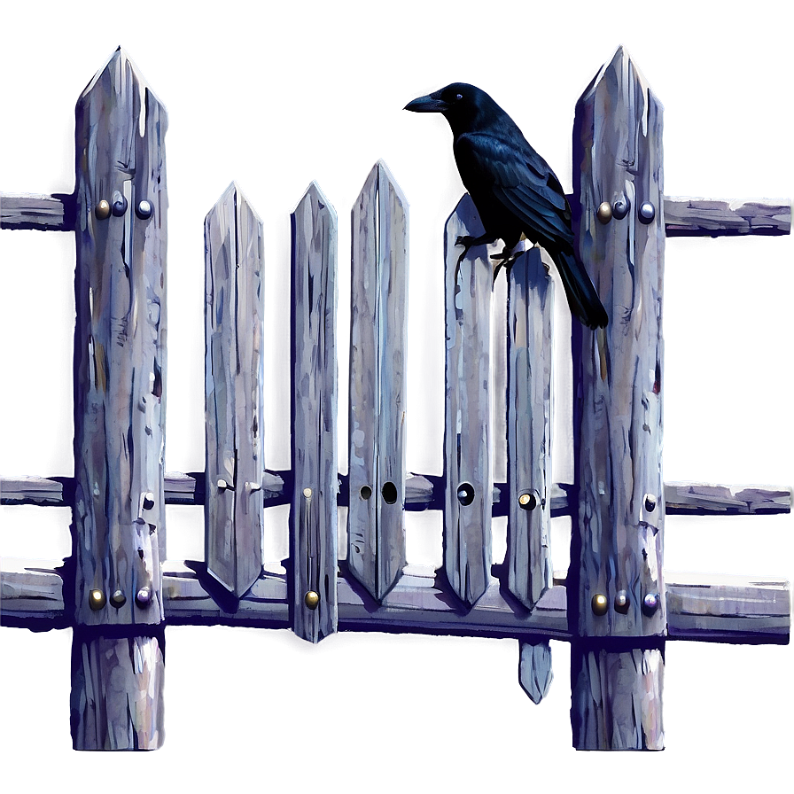 Crow On Fence Png Jca PNG Image