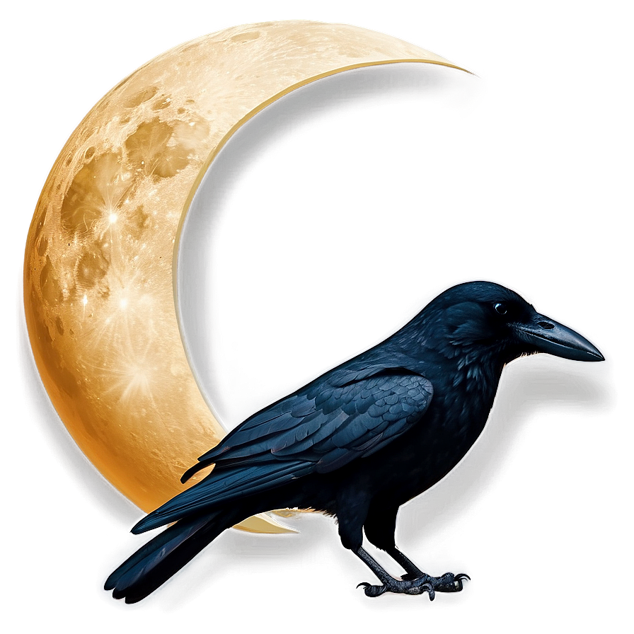 Crow With Moon Png Tdt25 PNG Image