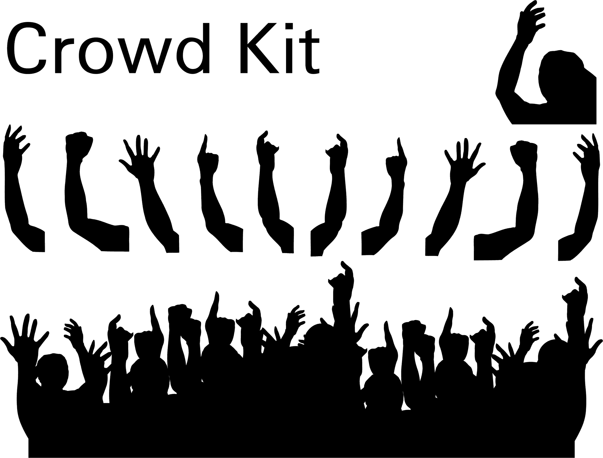 Crowd Silhouette Vector Graphic PNG Image