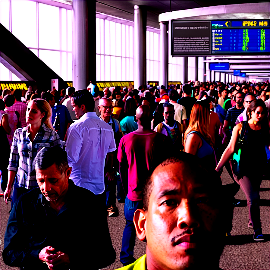 Crowded Airport Terminal Png Fce PNG Image