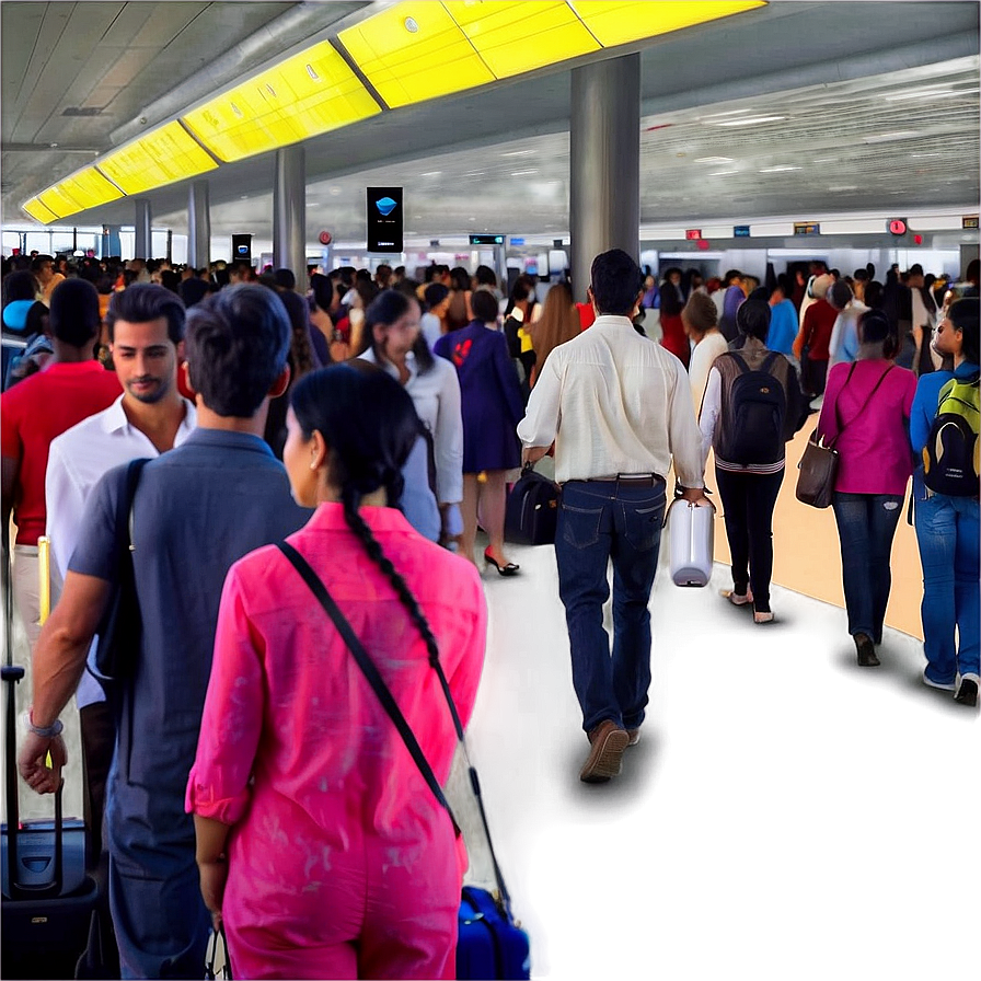 Crowded Airport Terminal Png Nqg PNG Image