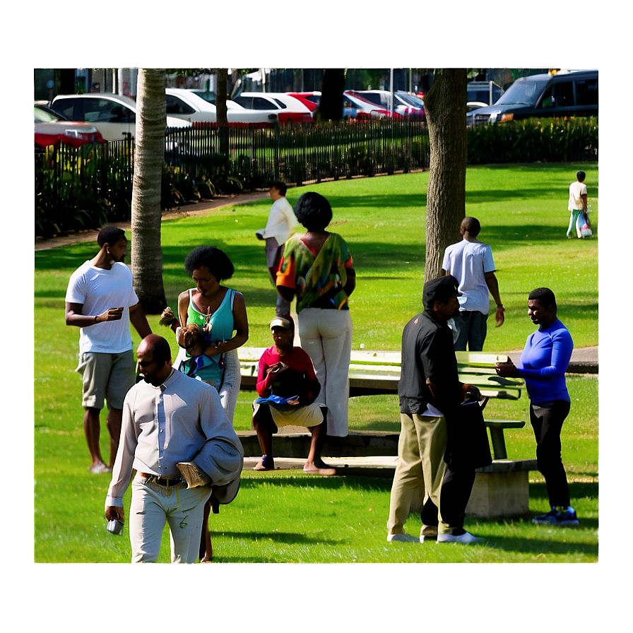 Crowded City Park Png 05242024 PNG Image