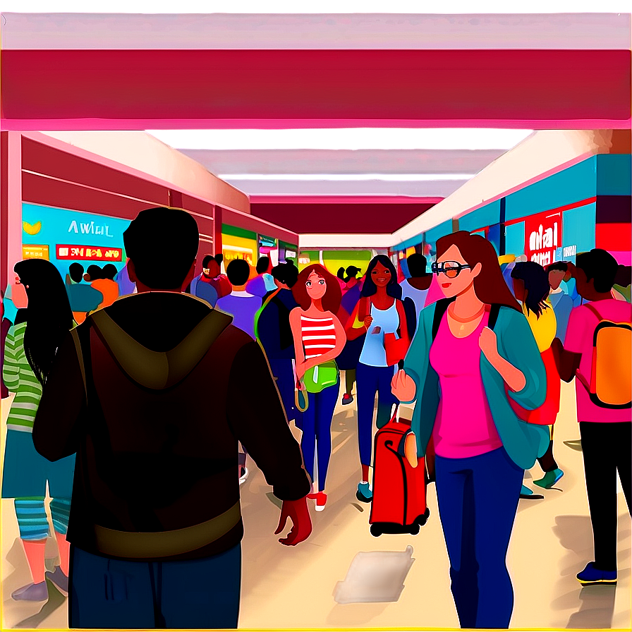 Crowded Mall Scene Png Tvm PNG Image