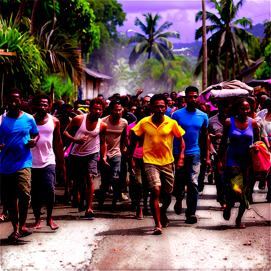 Crowds Fleeing Riot Png 32 PNG Image