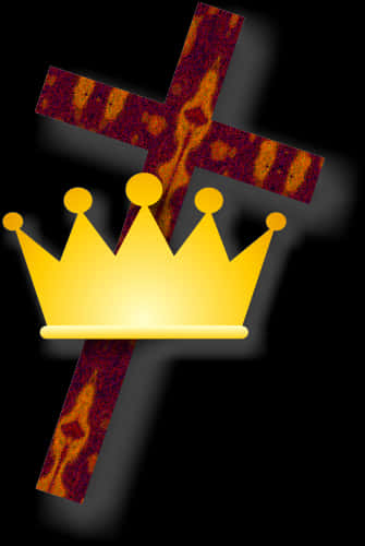 Crownand Cross Graphic PNG Image