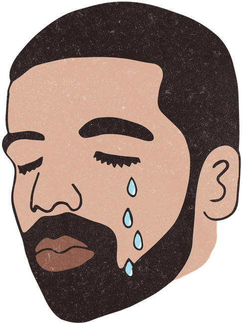 Crying Cartoon Portrait PNG Image