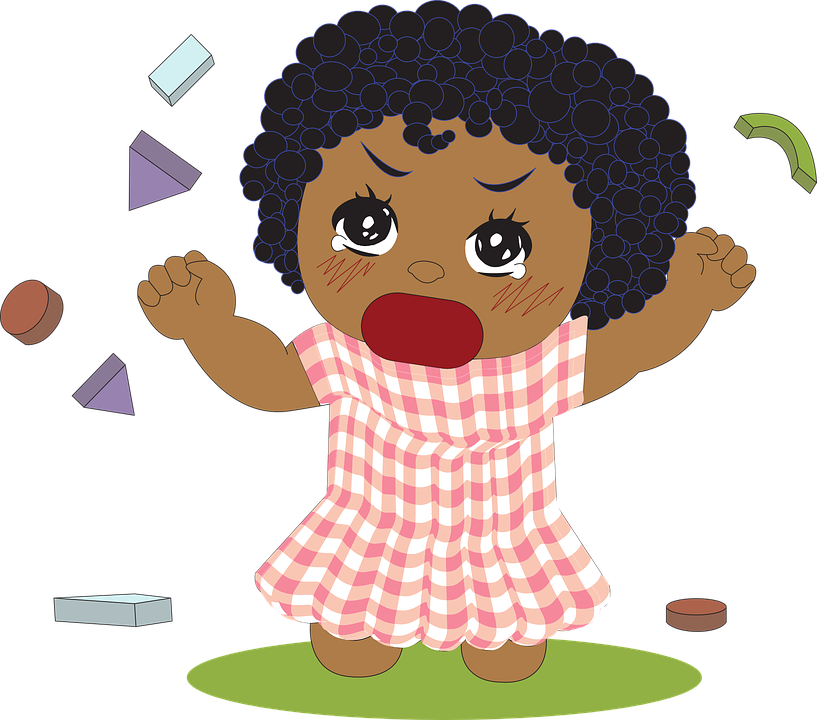 Crying Cartoon Toddler PNG Image