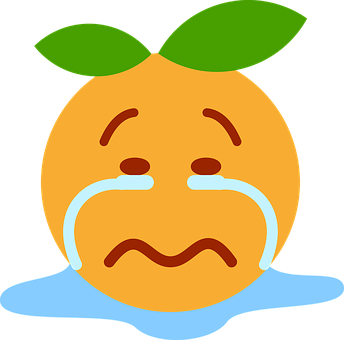 Crying Clementine Emoji PNG Image