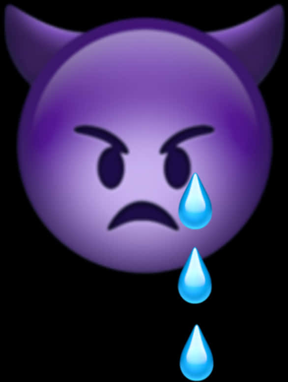 Crying_ Devil_ Emoji PNG Image