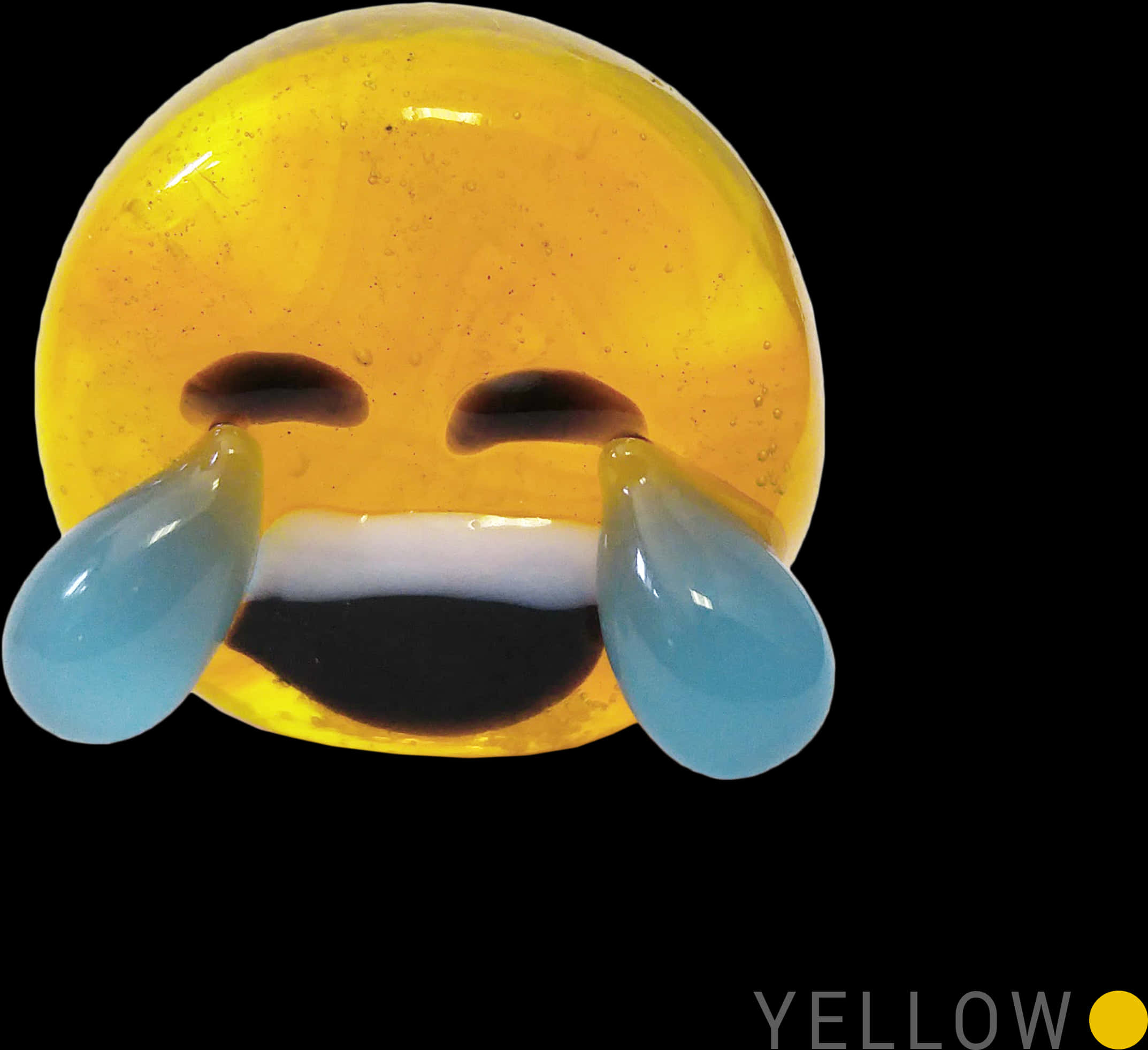 Crying Laughing Yellow Emoji PNG Image