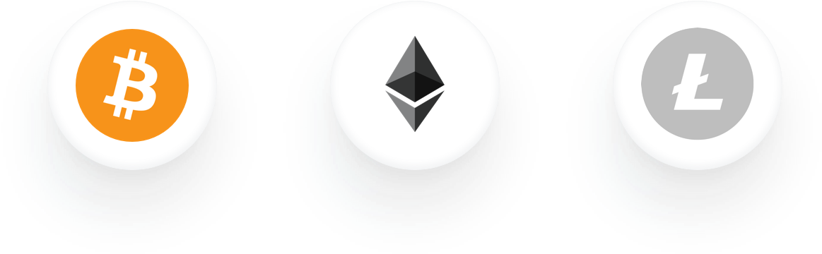 Cryptocurrency Icons Bitcoin Ethereum Litecoin PNG Image