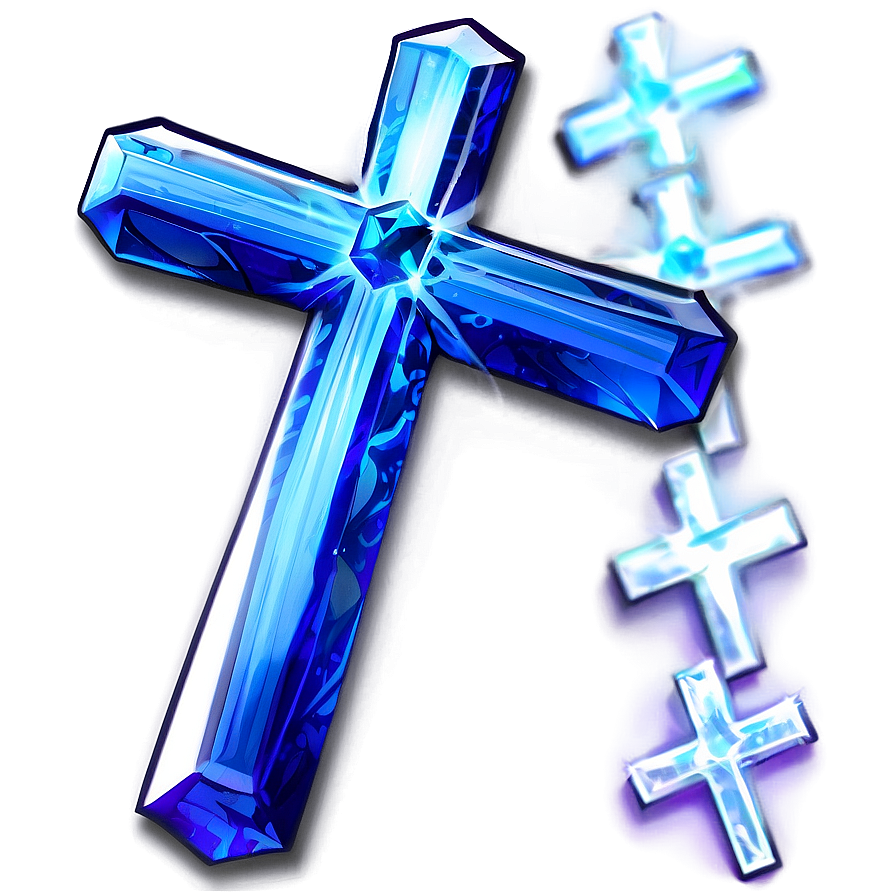 Crystal Blue Cross Png Pen PNG Image