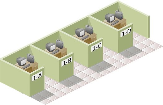 Cubicle Office Layout Illustration PNG Image