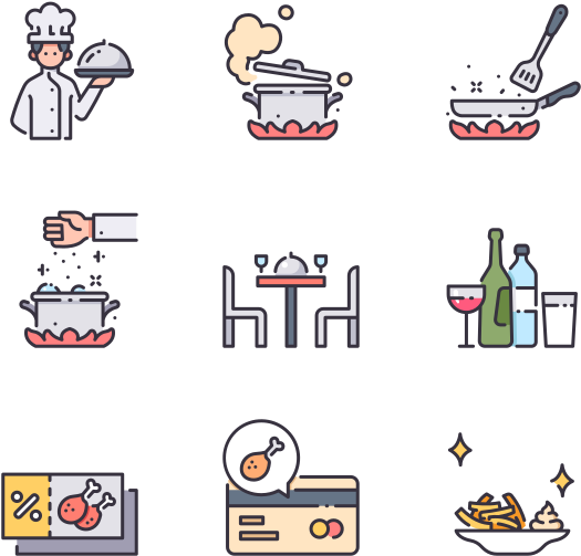 Culinary_ Process_and_ Dining_ Icons_ Set PNG Image