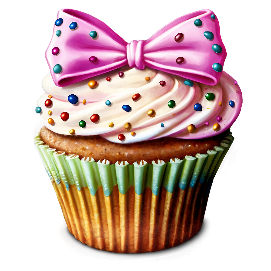 Cupcake With Bow Png Jna79 PNG Image