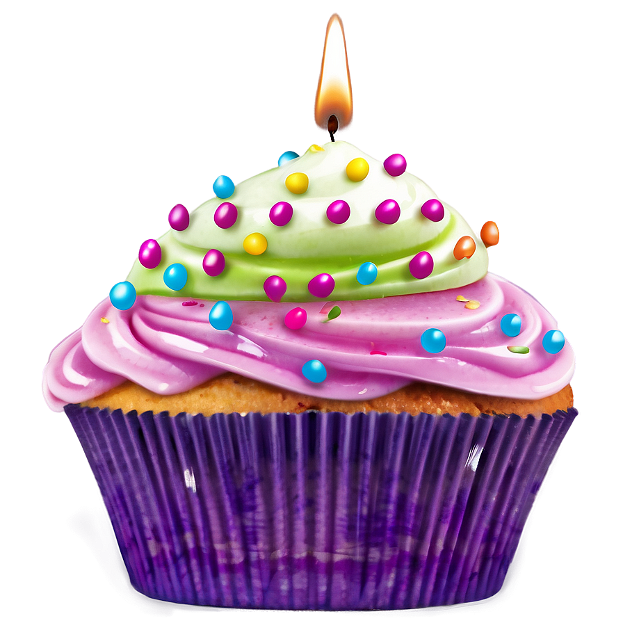 Cupcake With Candle Png Mjo PNG Image