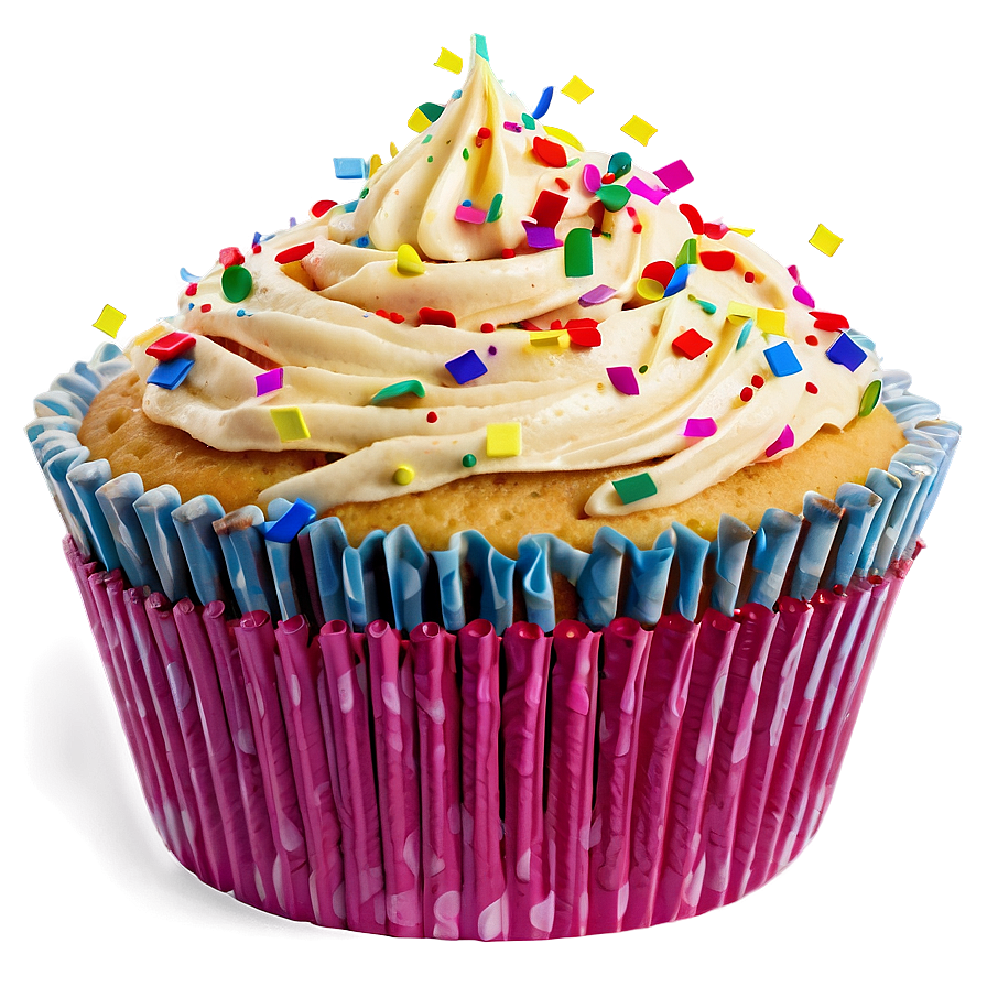 Cupcake With Confetti Png Nex PNG Image