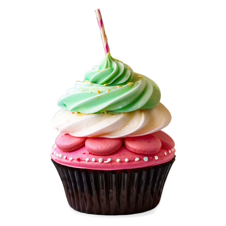 Cupcake With Macaron Png 05032024 PNG Image