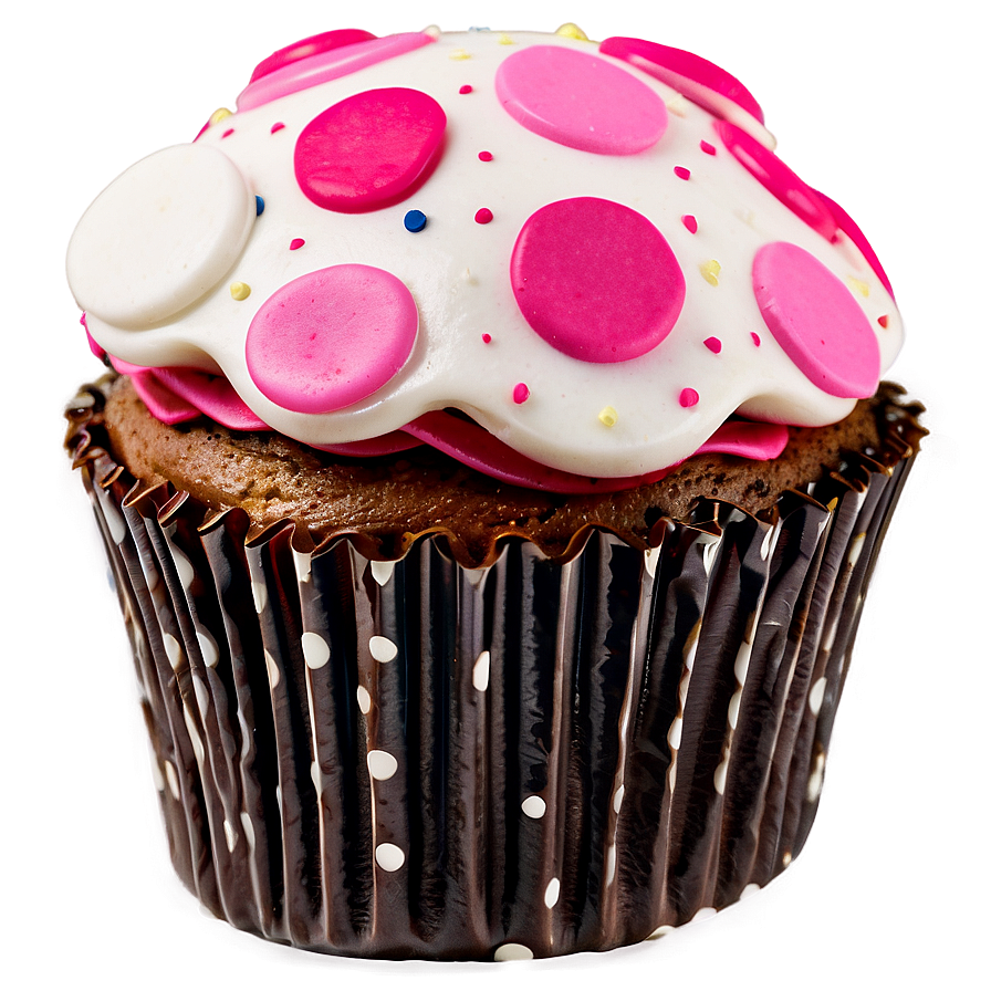 Cupcake With Polka Dots Png Rvq PNG Image